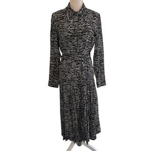 Michael Kors COLLECTION Black and White Signature Print Silk Shirt Dress NEW